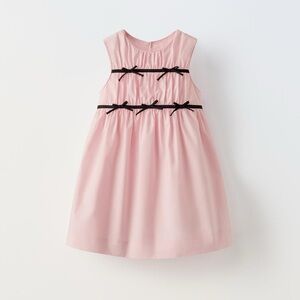Zara Kids Pink Dress with Black Bows